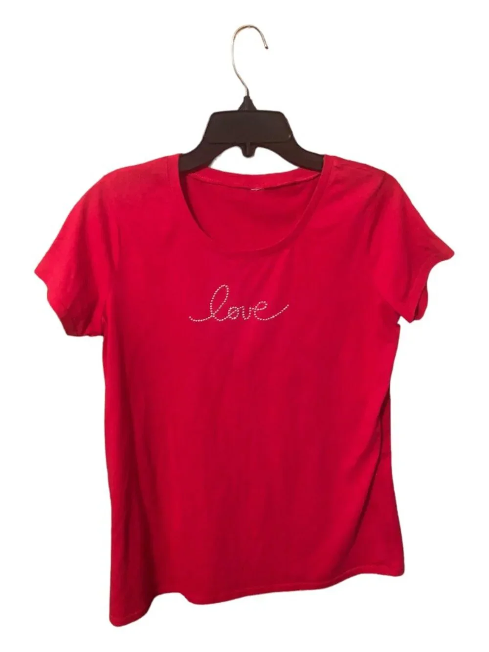 Red Love Valentine's Special Occasion Short Sleeve Crew Neck Tee Sz M/L (READ)